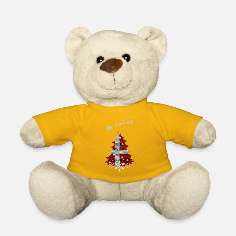 Christmas tree with Denmark flag - Teddy Bear - sun yellow