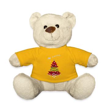 Weihnachtsbaum mit Spanien-Flagge - Teddy - Sonnengelb - Vorne