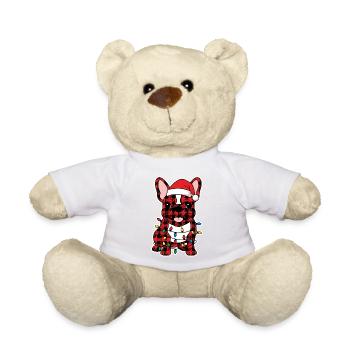 Chien Bouledogue Français Noël Plaid - Nounours - jaune soleil - Devant