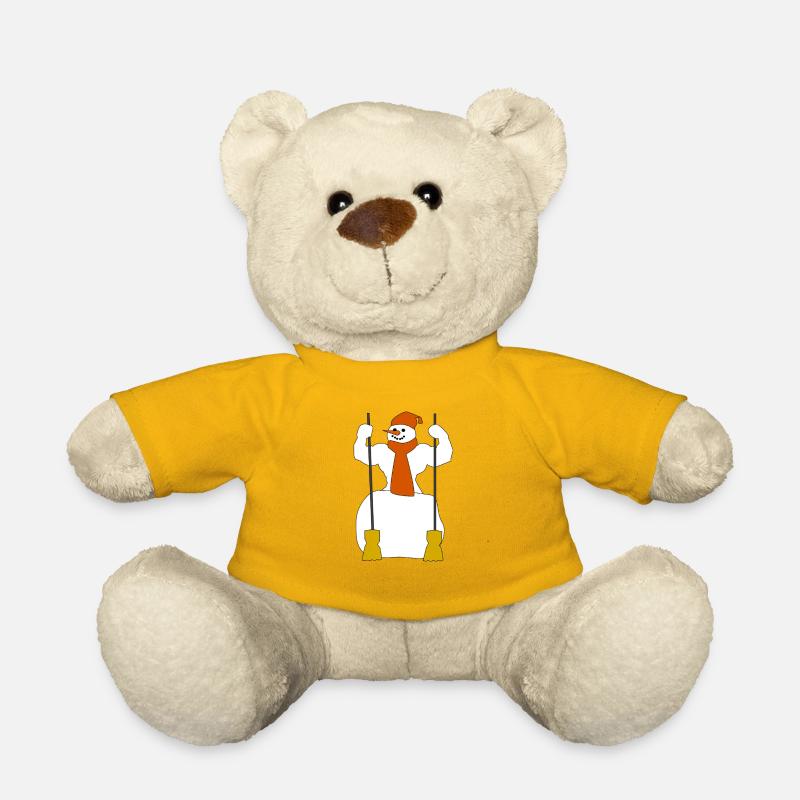 Winter-Schneefigur - Teddy - Sonnengelb