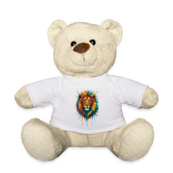 Farbenfroher Wildlöwe – Kunstfarben springen hervor - Teddy - Sonnengelb - Vorne