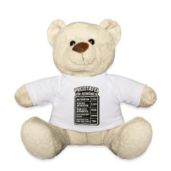 Preistafel Für Auskünfte Arbeit Sprüche Witzig - Teddy - Sonnengelb - Vorne