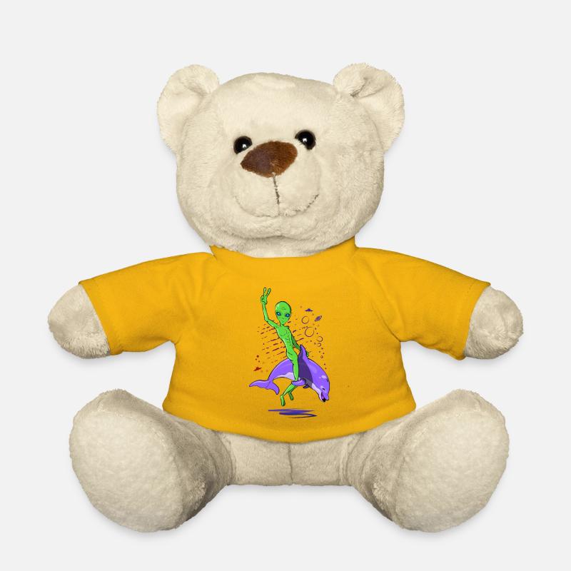 Attaque extraterrestre avec un dauphin - Nounours - jaune soleil