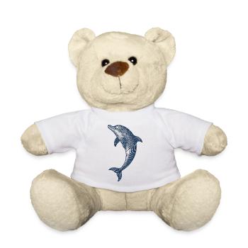 Illustration de dauphin vintage pour vêtements - Nounours - jaune soleil - Devant