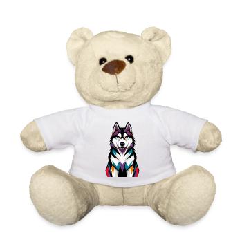 Colorful Husky Dog - Teddy Bear - sun yellow - Front