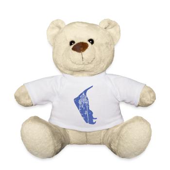 Amrum North Sea Lighthouse Silhouette Grunge - Teddy Bear - sun yellow - Front