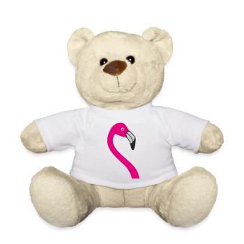 Flamingo Neon Pink Silhouette - Teddy - Sonnengelb - Vorne