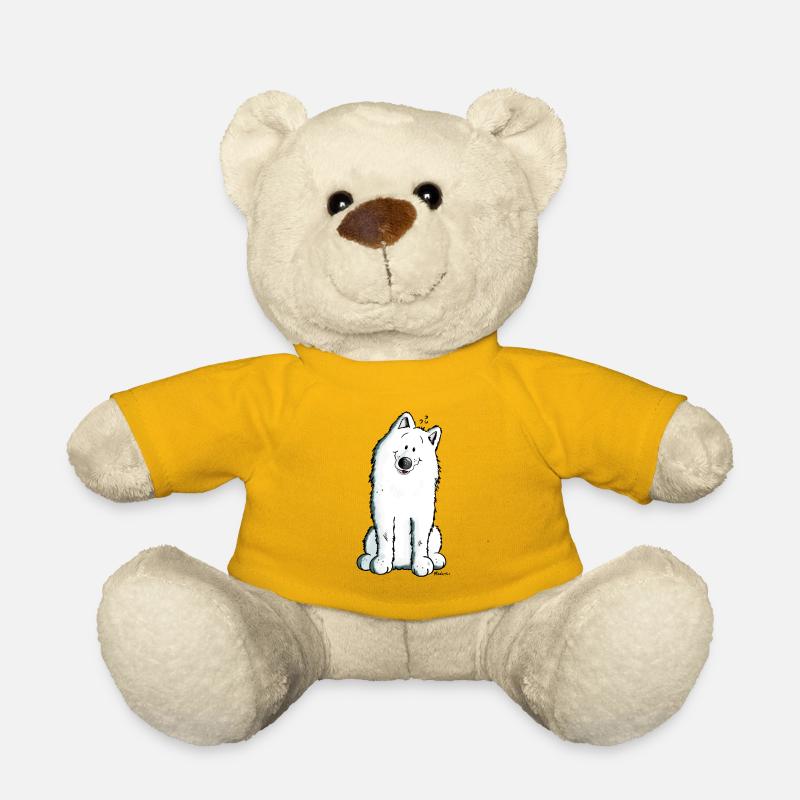 Mignon Samoyède Chien - Nounours - jaune soleil