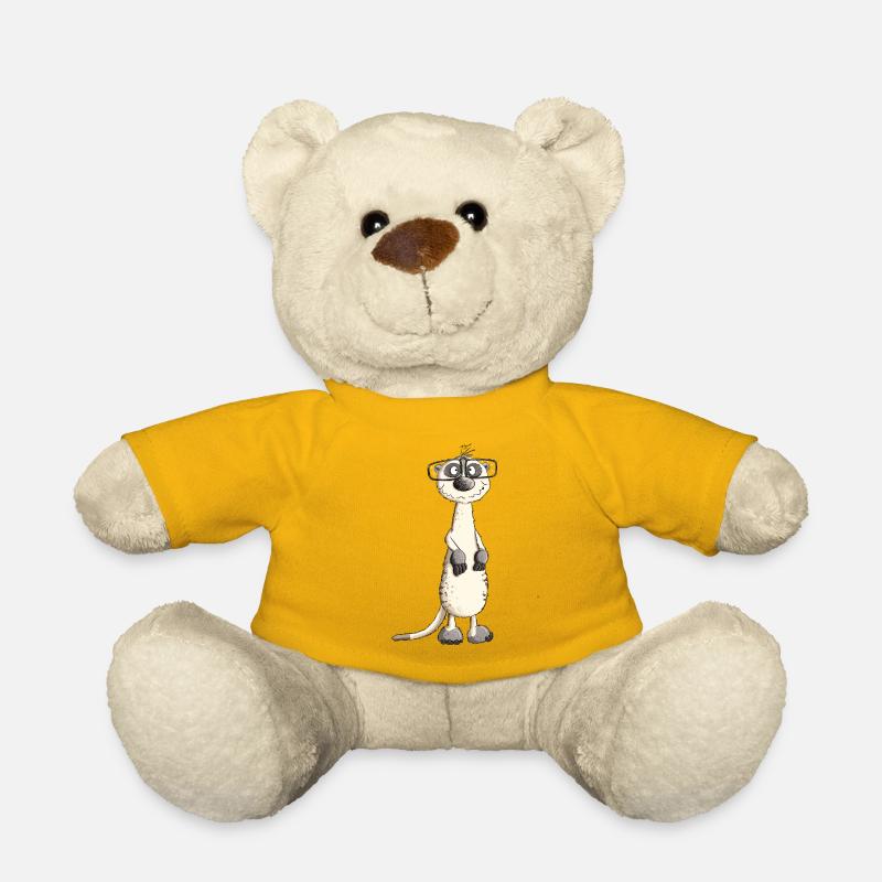 Funny Nerd Man Meerkat I Nerd - Teddy Bear - sun yellow
