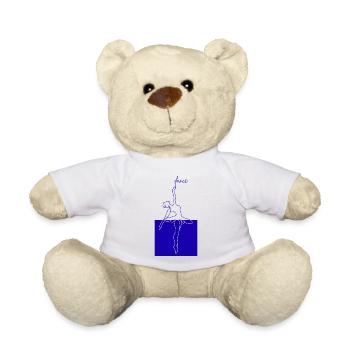 Blue Line Ballet Minimal Form Dancing - Teddy Bear - sun yellow - Front