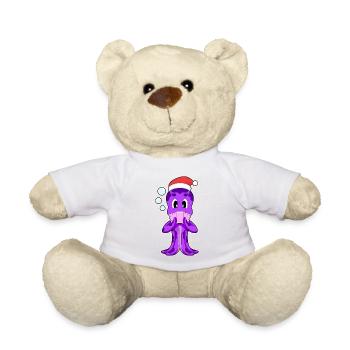 Octopus Christmas Poker - Teddy Bear - sun yellow - Front