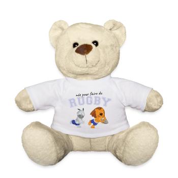 née pour jouer au rugby - Nounours - jaune soleil - Devant