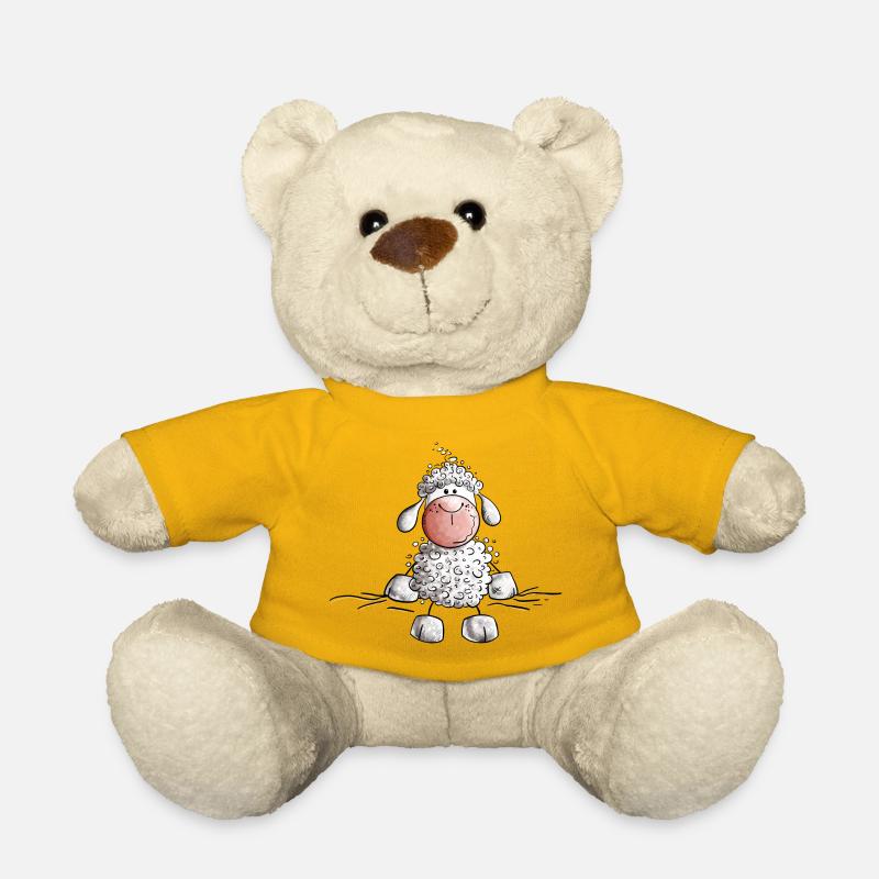 Little Sheep I Funny Sheep I Fun - Teddy Bear - sun yellow