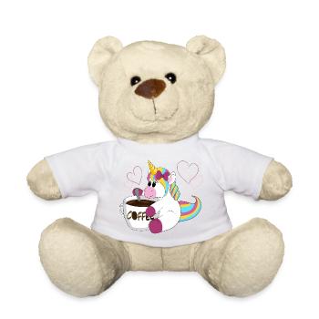 Regenbogen Einhorn Kaffeezauber - Teddy - Sonnengelb - Vorne