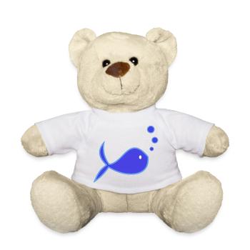 SURFING. FISH. BEACH. SEA. OCEAN. HUMOR. HOLIDAY - Teddy Bear - sun yellow - Front