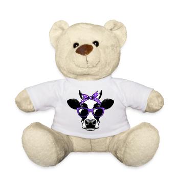 Vache avec lunettes de soleil - Nounours - jaune soleil - Devant