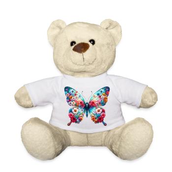 Schmetterling mit Blumen verziert - Teddy - Sonnengelb - Vorne