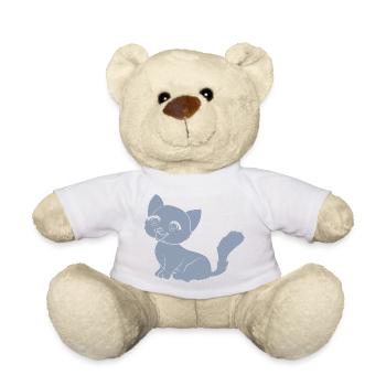 Cute Cat Cartoon Silhouette Minimalist - Teddy Bear - sun yellow - Front