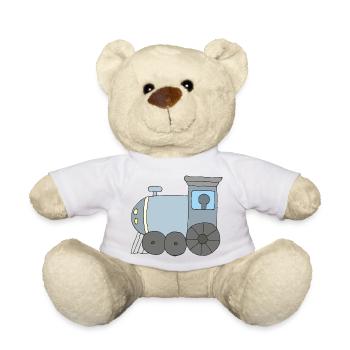 Kindlicher Dampflok-Design in Pastellfarben - Teddy - Sonnengelb - Vorne