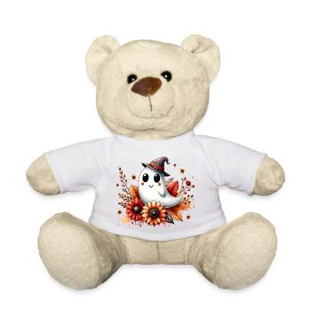 Herbstlicher Geist mit Blumen – Halloween Shirt - Teddy - Sonnengelb - Vorne