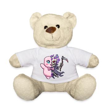 Kawaii Ghost & Grim Reaper Pixel Art Halloween - Teddy Bear - sun yellow - Front