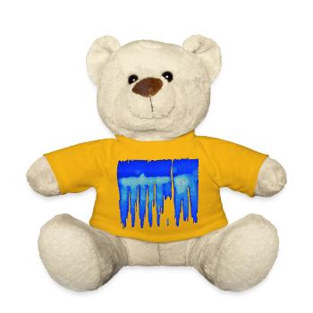 Abstract - Blue Background - Teddy Bear - sun yellow - Front