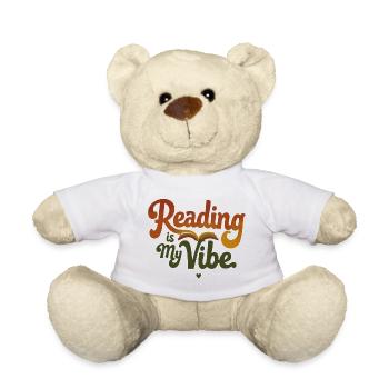 Reading Is My Vibe – Retro Book Saying - Teddy Bear - sun yellow - Front