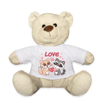 Feline love in duo heart - Teddy Bear - sun yellow - Front
