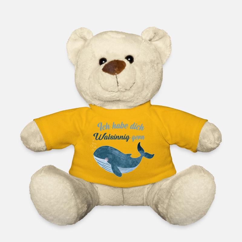 Walsinnig gern – Lustiger Wal Spruch - Teddy - Sonnengelb