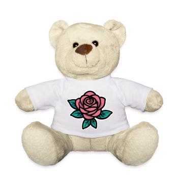 Art de contour de tatouage rose rose - Nounours - jaune soleil - Devant