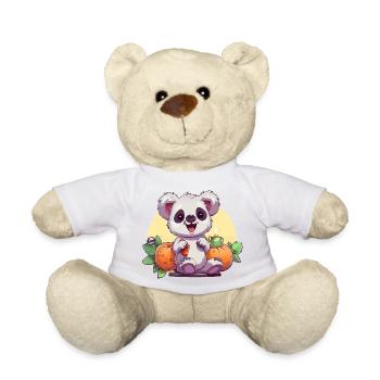 Cuddly Panda Autumn Pumpkins - Teddy Bear - sun yellow - Front