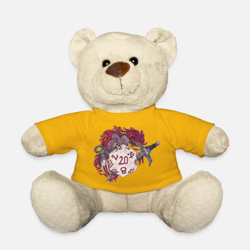 Role-Playing Tabletop D20 Dice Bloodhunter - Teddy Bear - sun yellow