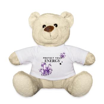 Violet crystal clusters on black - Teddy Bear - sun yellow - Front