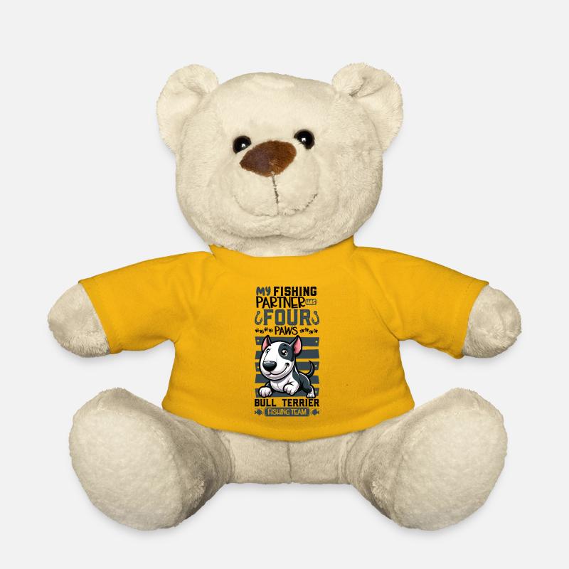 Fishing and Bull Terriers - Teddy Bear - sun yellow