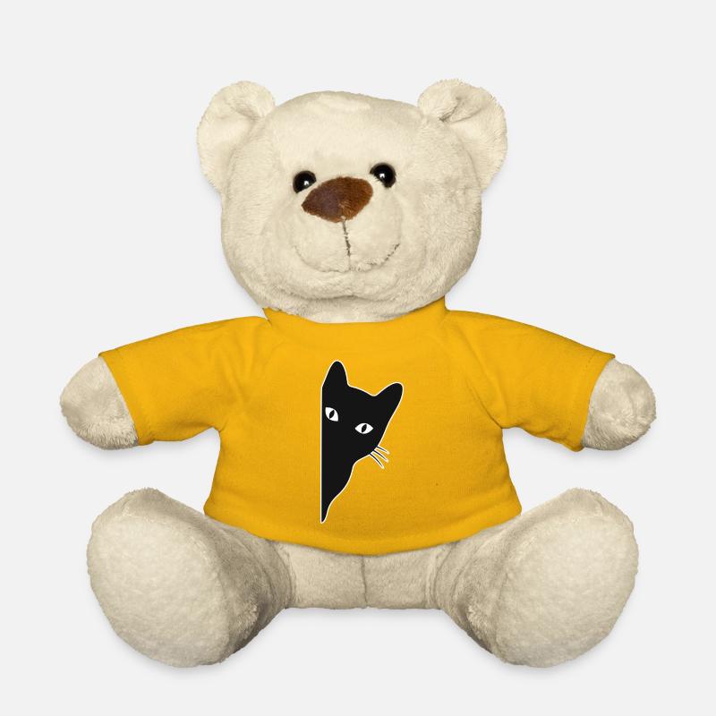 Peeking Cat – Cute Cat Lover Design - Teddy Bear - sun yellow