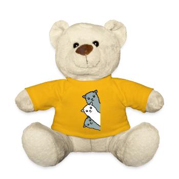 3 Alpagas Lamas Regardant Curieux Têtes D’animaux Joie - Nounours - jaune soleil - Devant