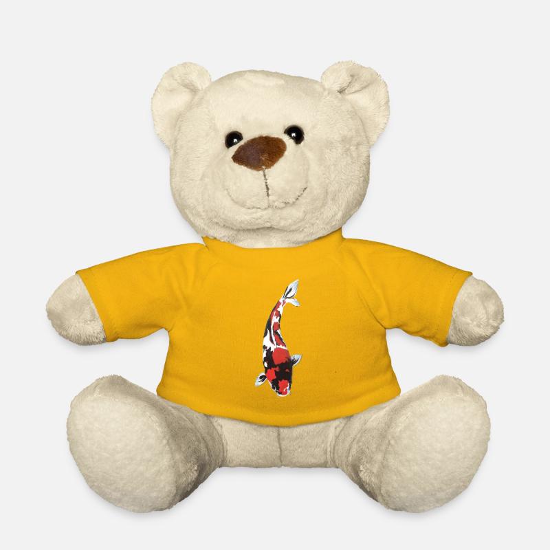 Éclaboussure carpe Koi : Rouge Blanc Noir - Nounours - jaune soleil