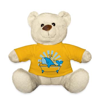 Whale in the Bathtub – Funny Ocean Design - Teddy Bear - sun yellow - Front
