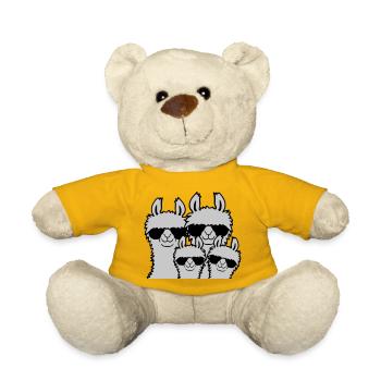 Lama Family Parents Child - Teddy Bear - sun yellow - Front