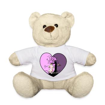 Heart Rabbit Fantasy Bird Kids Toddler Baby - Teddy Bear - sun yellow - Front
