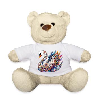 Schwan mit Mandalas verziert - Teddy - Sonnengelb - Vorne