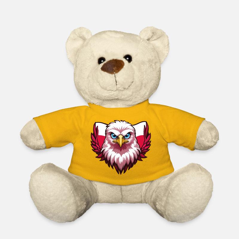Polska Eagle Poland Polish Flag - Teddy Bear - sun yellow