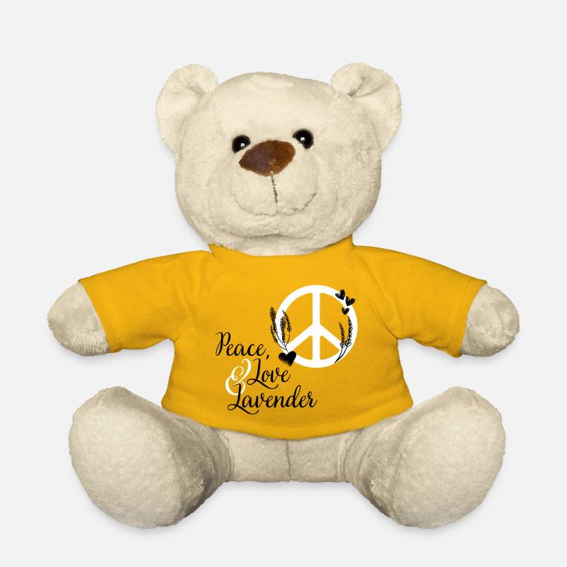 Love, Peace and Lavender - Teddy Bear - sun yellow