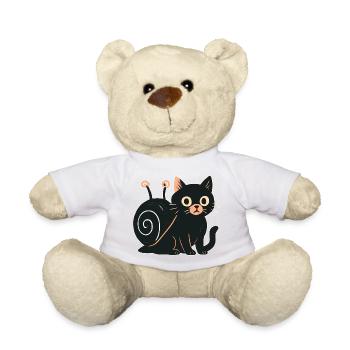 Silhouette de chat de nuit chat avec accent orange - Nounours - jaune soleil - Devant