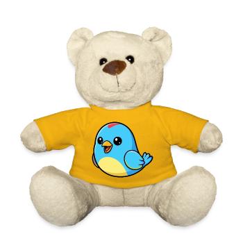 Fröhlicher Blauer Vogel Cartoon - Teddy - Sonnengelb - Vorne