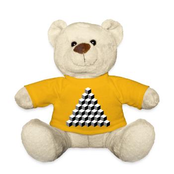 Isometric Cube Pyramid - Teddy Bear - sun yellow - Front