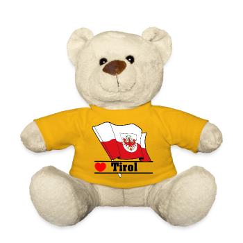 Tyrol Flag with Heart - Teddy Bear - sun yellow - Front