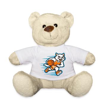 Fast Basketball Cat Dribbling Mascot - Teddy Bear - sun yellow - Front