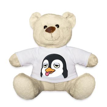 Funny Penguin Cartoon Annoyed Tongue Sticking Out - Teddy Bear - sun yellow - Front