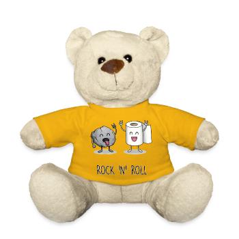 Lustiges Rock 'n' Roll Cartoon Design - Teddy - Sonnengelb - Vorne